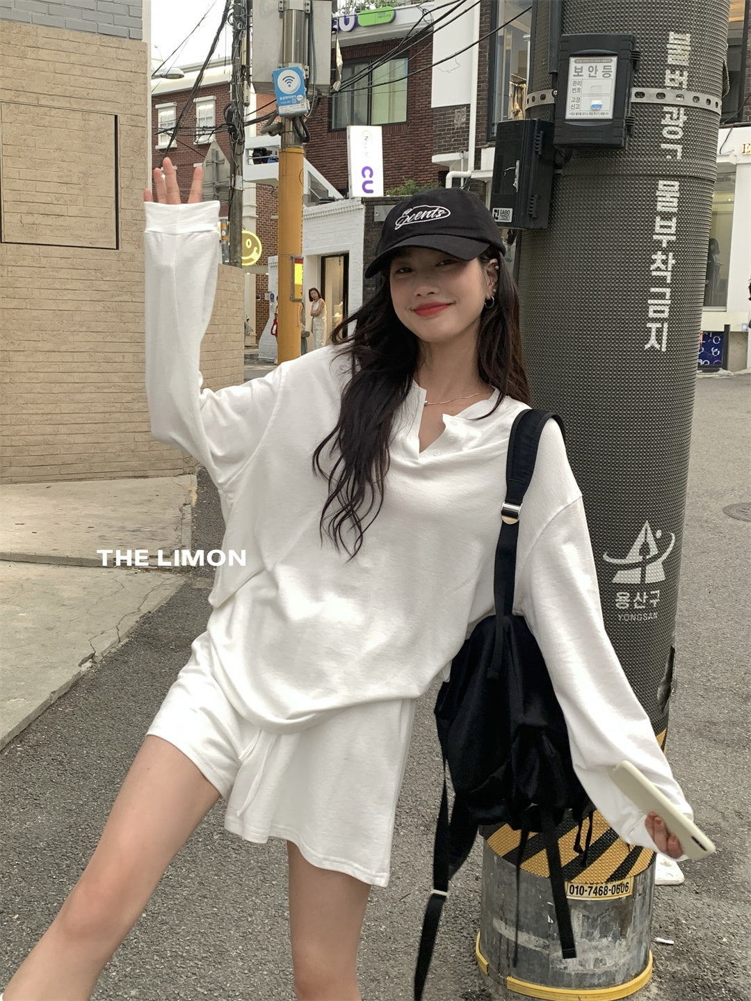 【L9008】實拍檸檬家休閒運動套裝 顯瘦上衣+寬鬆闊腿褲250901