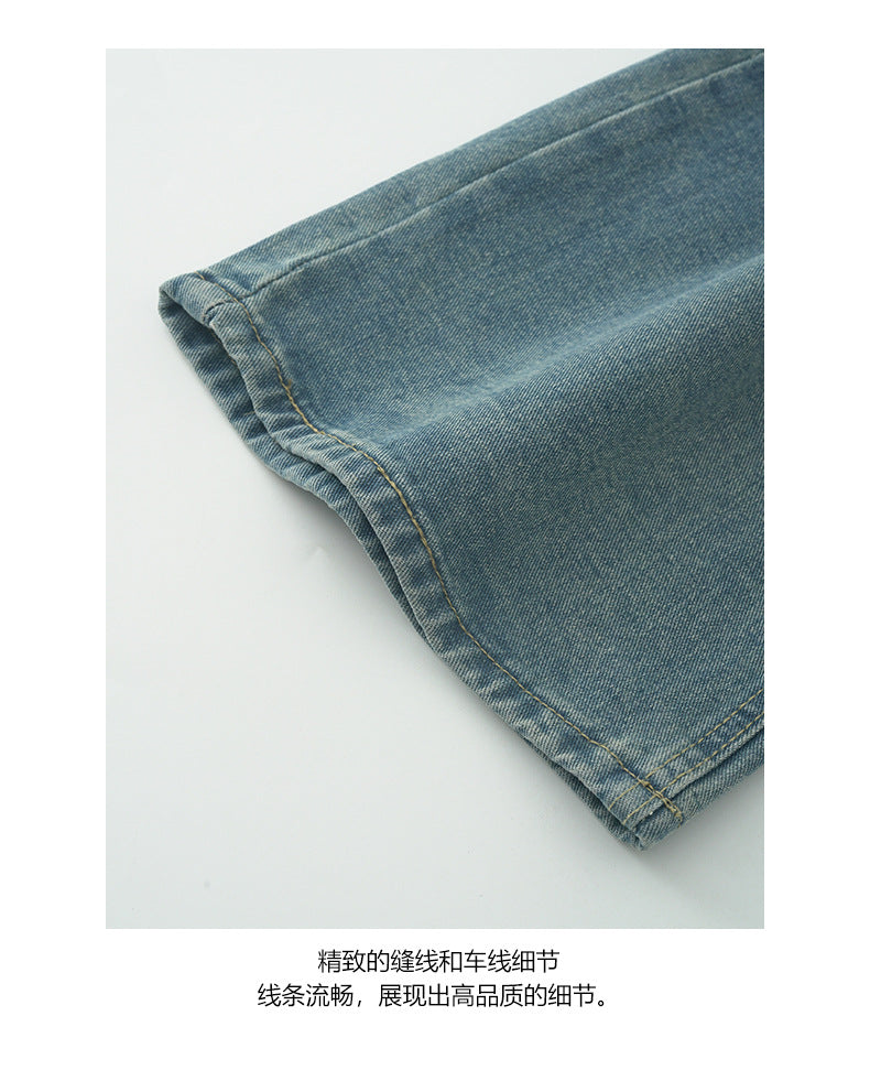 【H5307】 實拍S~XL韓版顯瘦高腰雙腰頭無彈牛仔褲250610