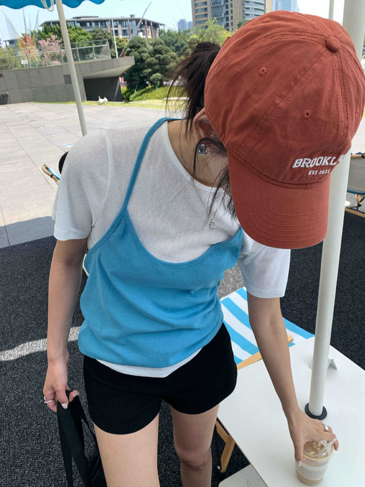 【H5157】實拍夏天掛脖吊帶+微透短袖T恤250331