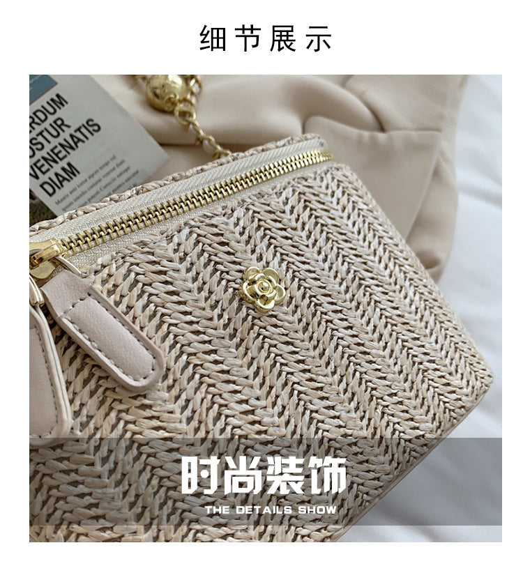 【BMMM8290】實拍夏季度假草編肩背包240601