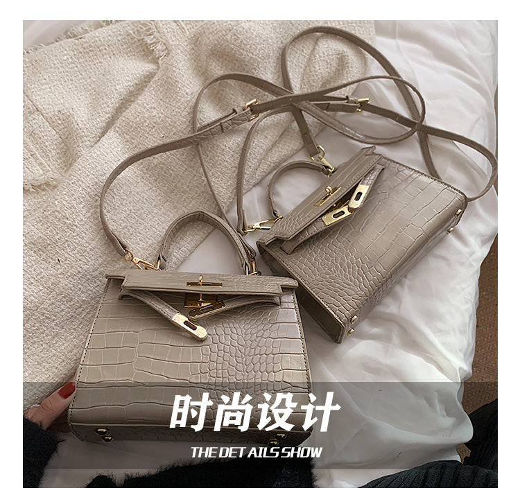 【B7814】法式質感復古石頭紋手提肩背包250514