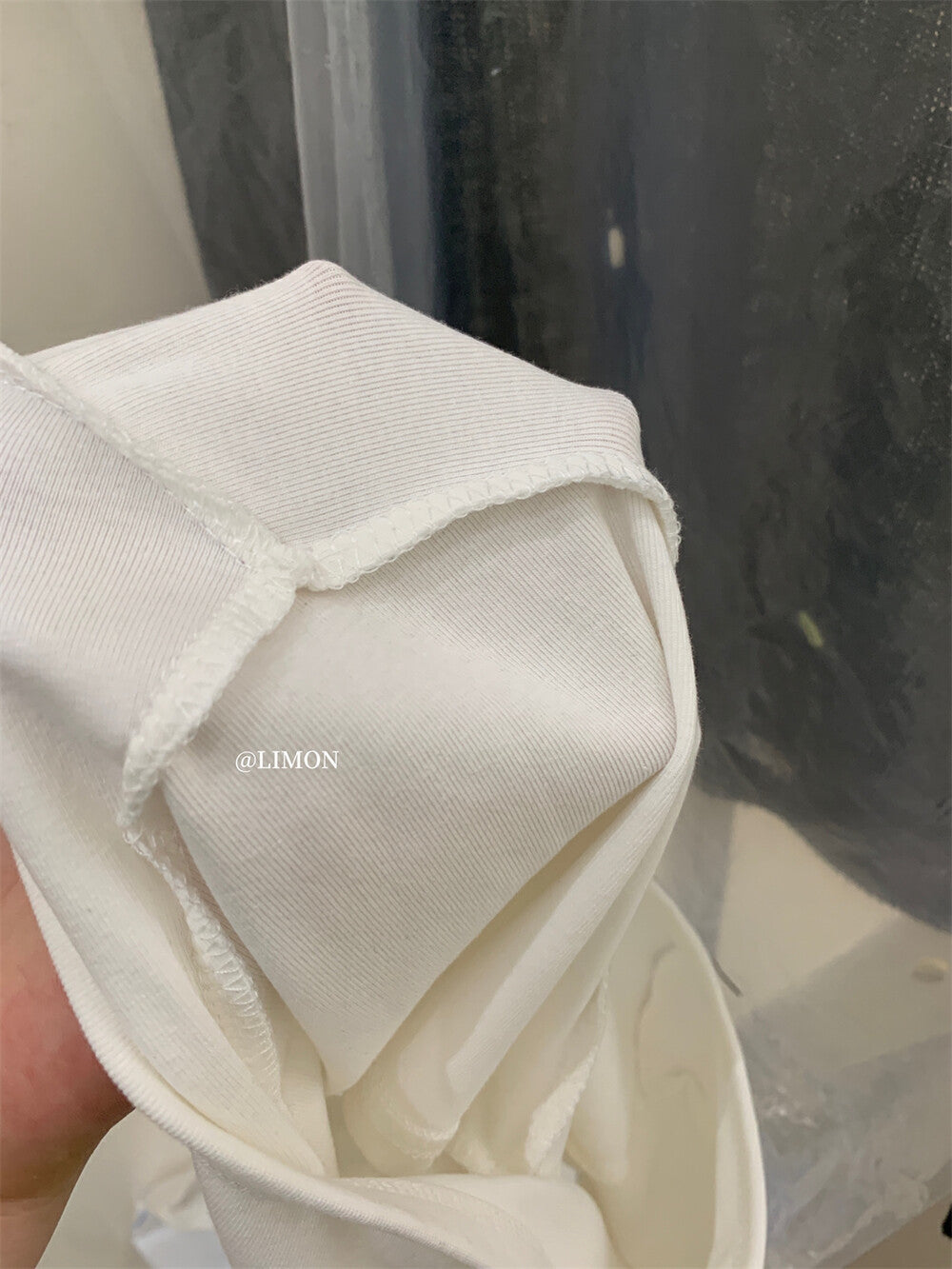 【L8668】實拍檸檬圓領綁帶不規則短袖T恤250421