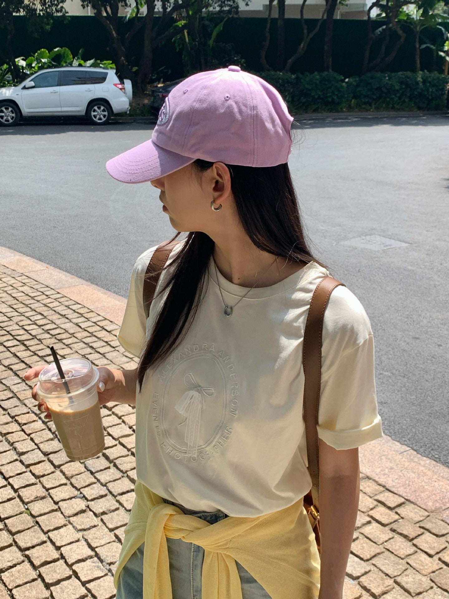 【H5215】實拍夏季甜美氣質|蝴蝶結刺繡圓領短袖T恤250429