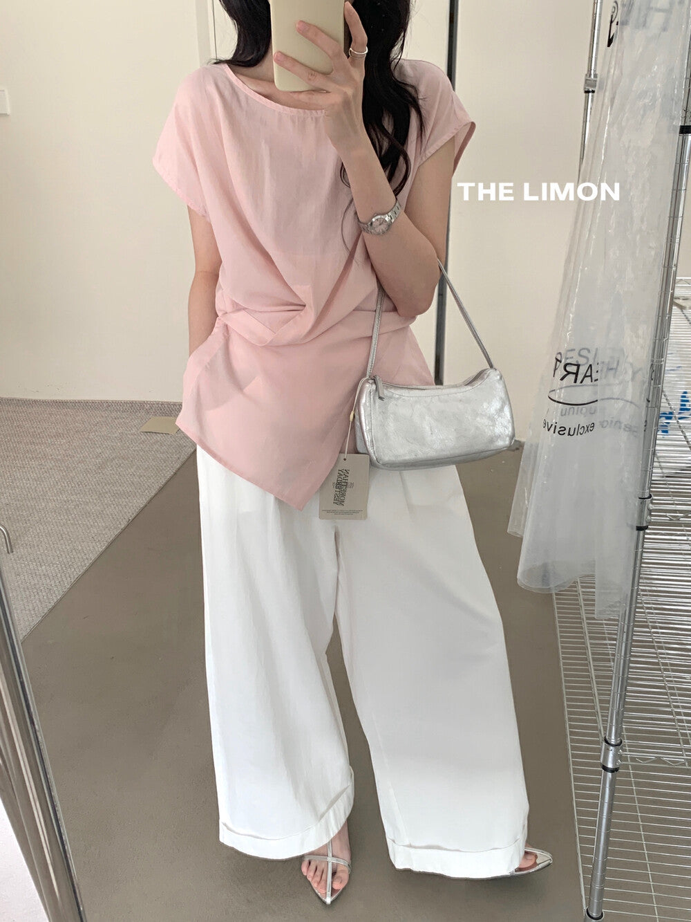 【L8689】實拍檸檬夏季簡約交叉後繫帶襯衫上衣250421