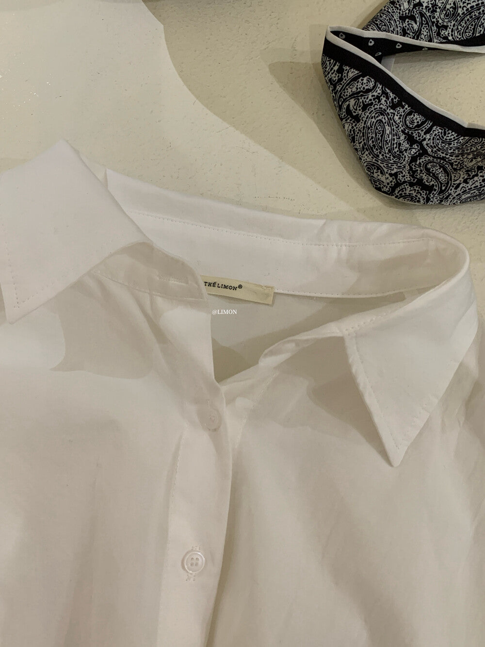 【L9160】實拍檸檬家法式簡約風設計感翻領長袖襯衫+絲巾250901