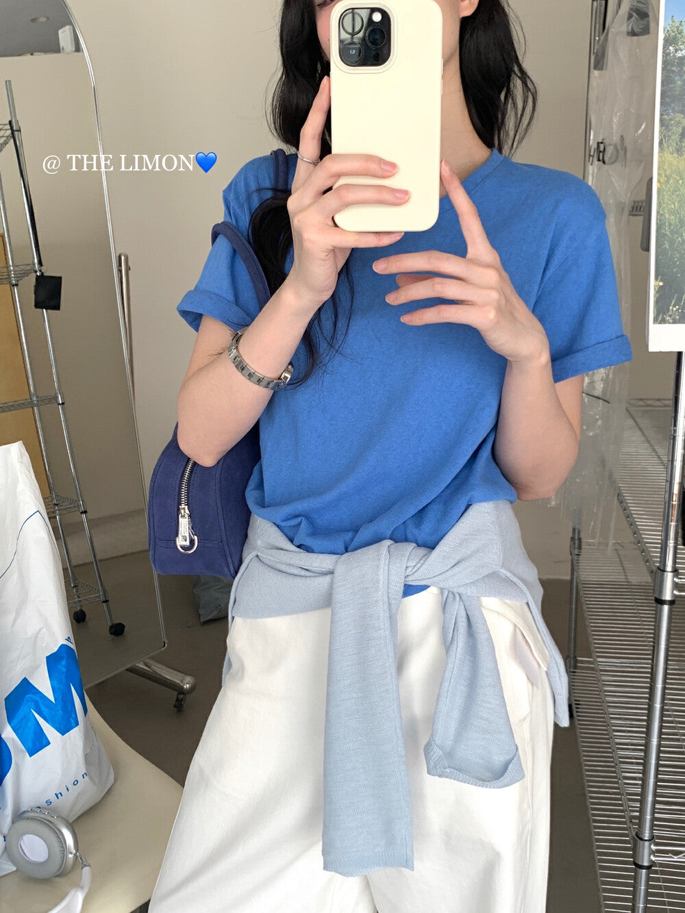 【L8330】實拍夏季糖果色棉質短袖寬鬆T恤250505