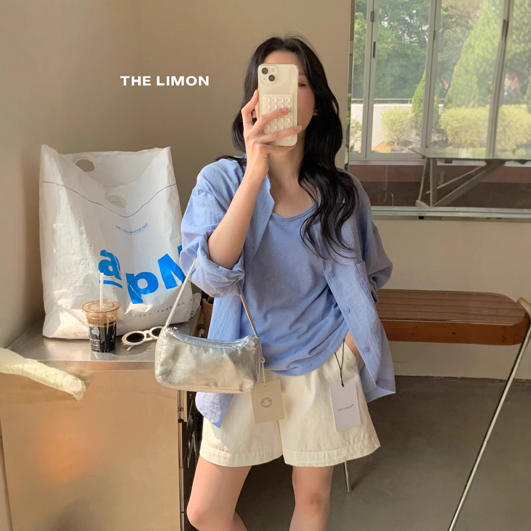 【LTM0981】實拍夏季高級感天絲防曬長袖襯衫250505