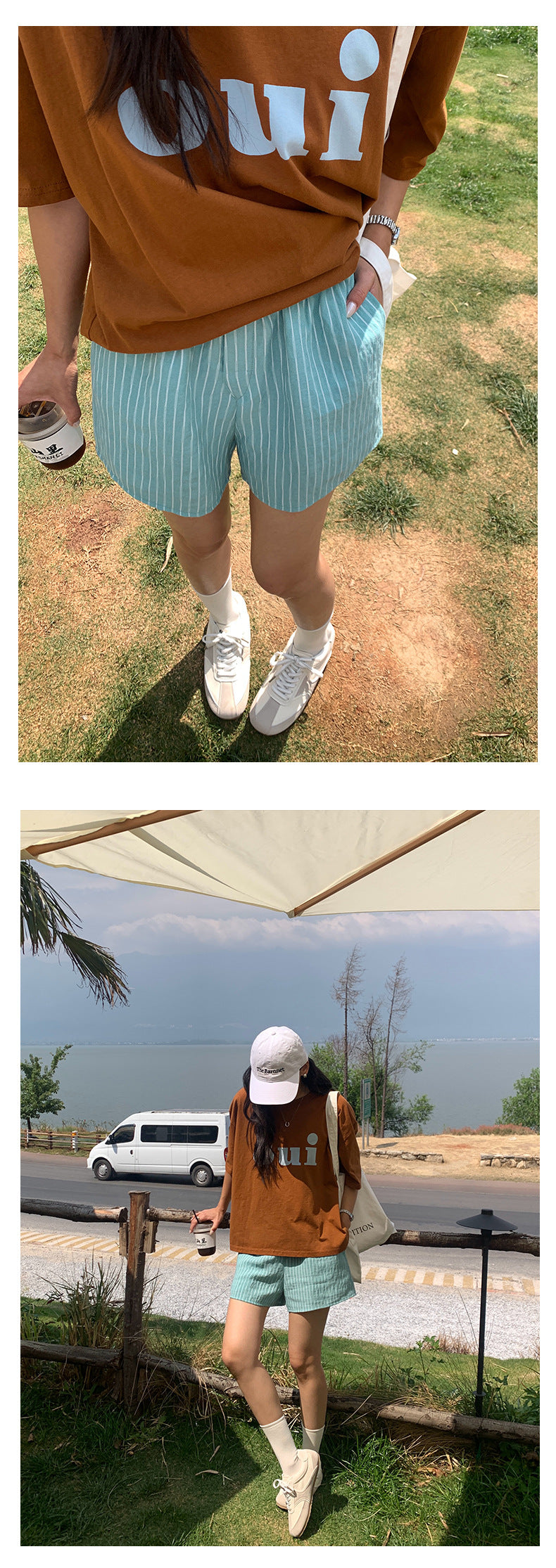 【H5185】實拍夏天清新寬鬆直筒休閒短褲250415