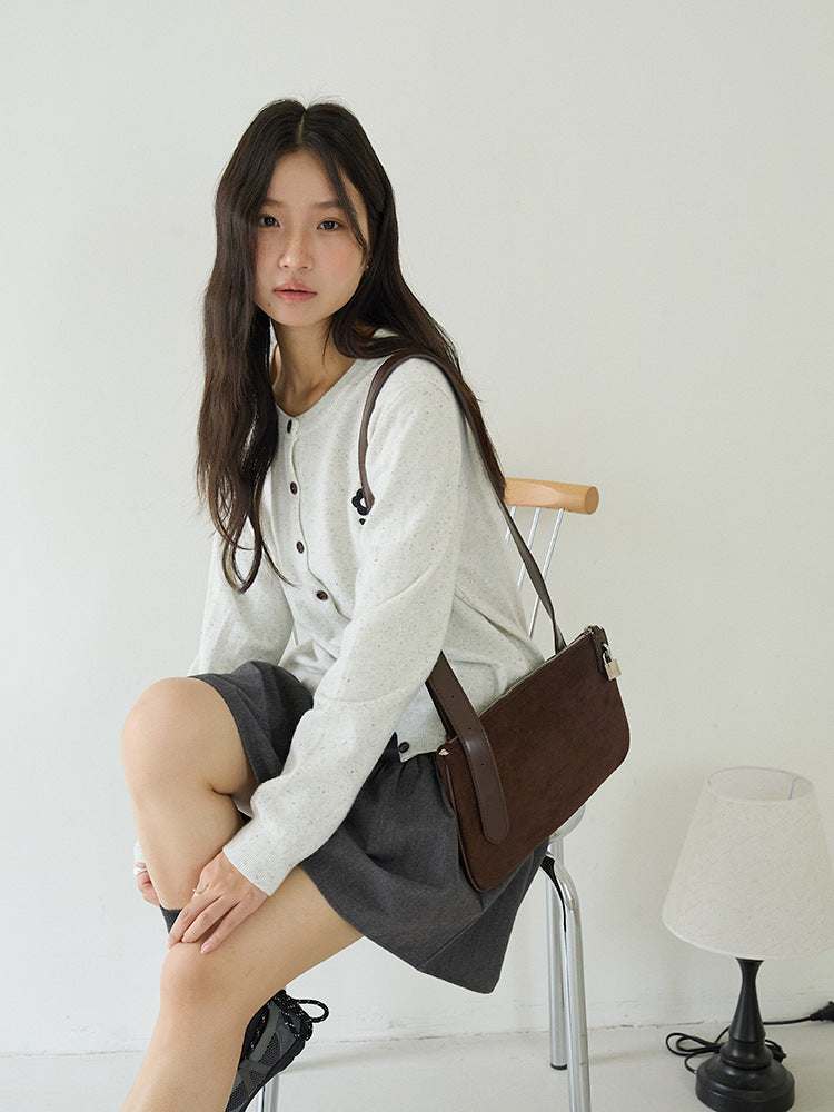 【LD3196】實拍刺繡小花長袖針織小外套250929