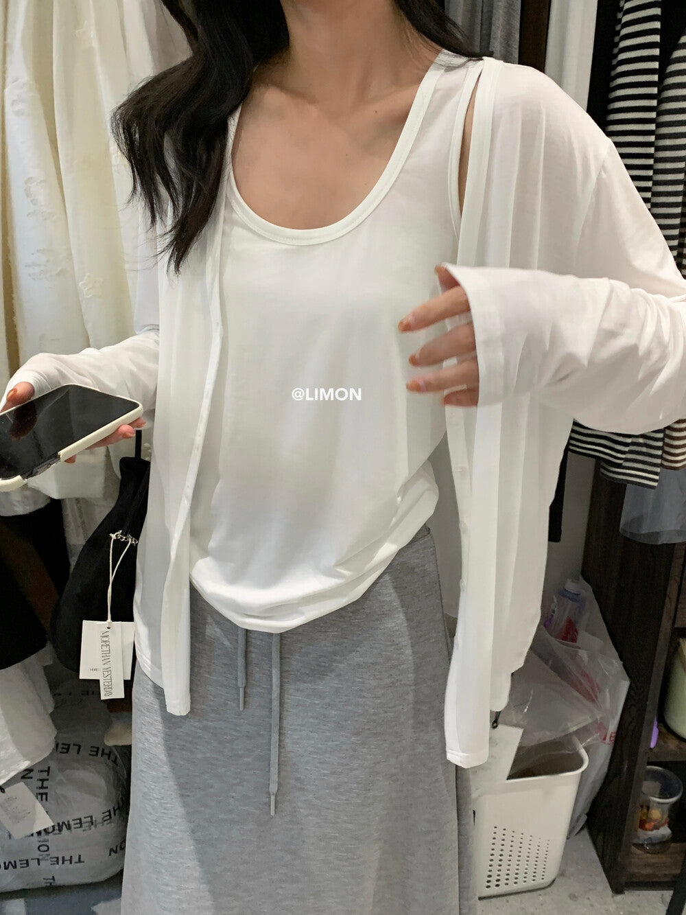 【L9128】實拍檸檬家慵懶鬆弛開衫+舒適休閒背心250901