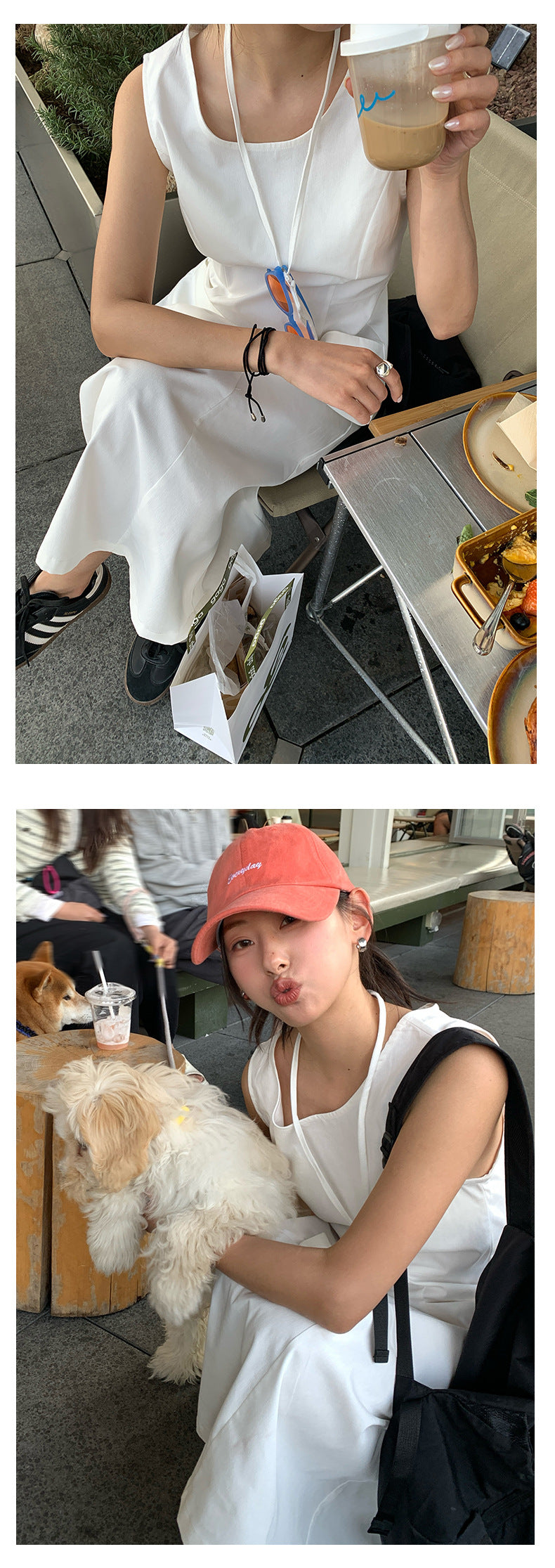 【H5160】實拍夏天優雅簡約口袋長洋裝+同步料小袋250331