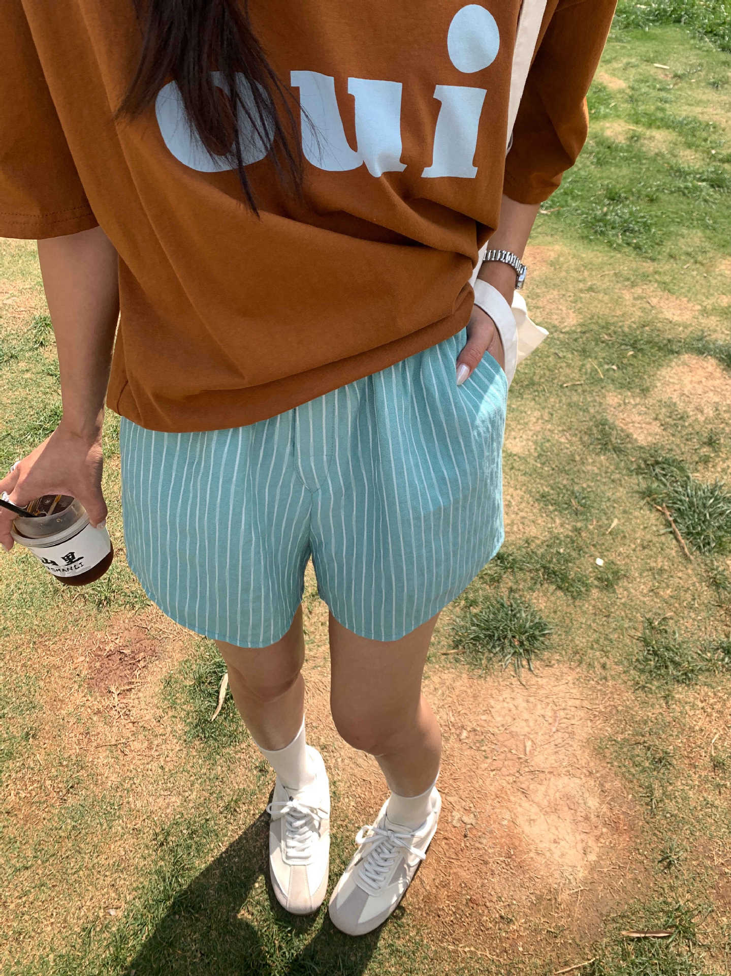 【H5185】實拍夏天清新寬鬆直筒休閒短褲250415