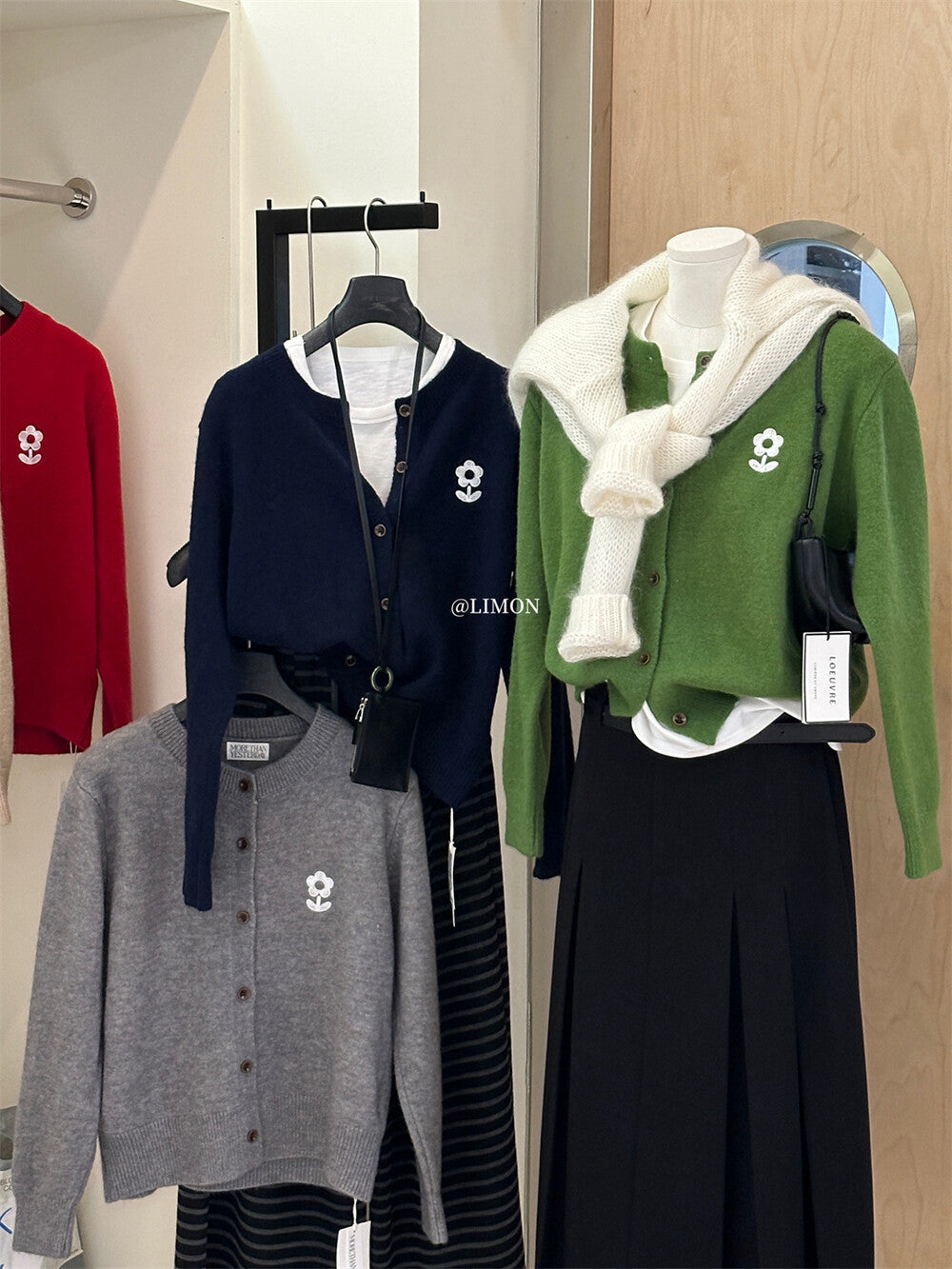 【L8330】實拍檸檬秋季刺繡小花顯瘦針織外套250915