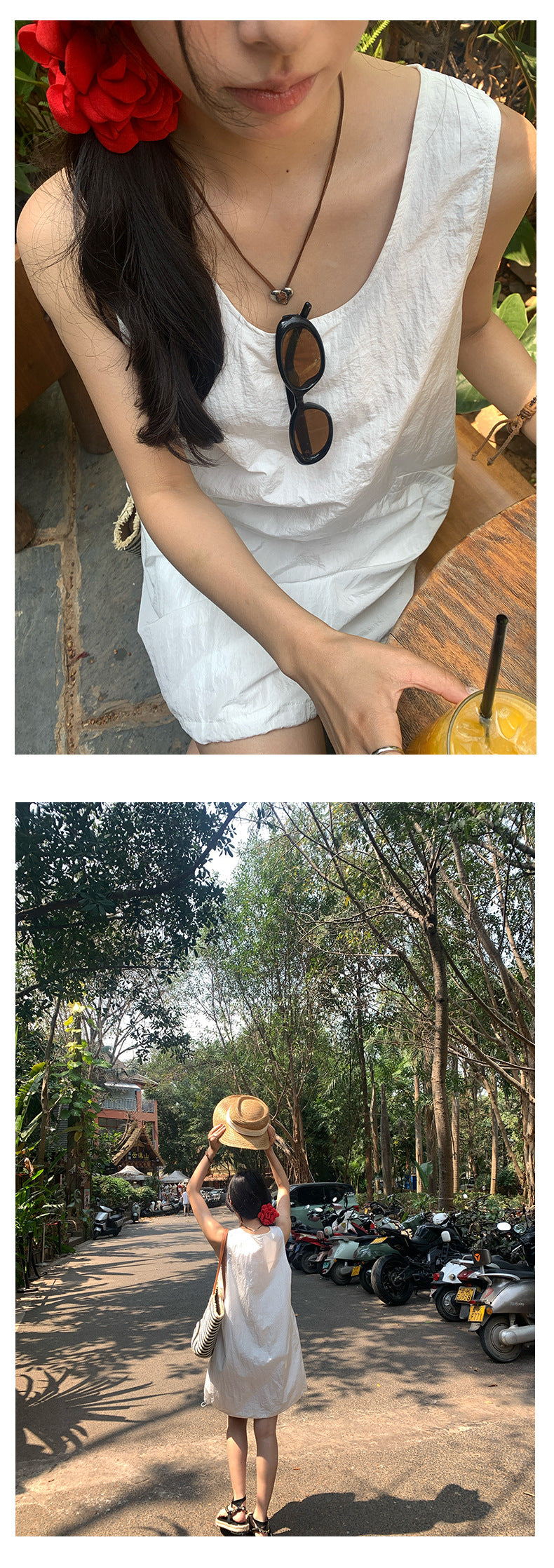 【H5117】實拍夏天休閒簡約雙口袋寬鬆背心洋裝250317