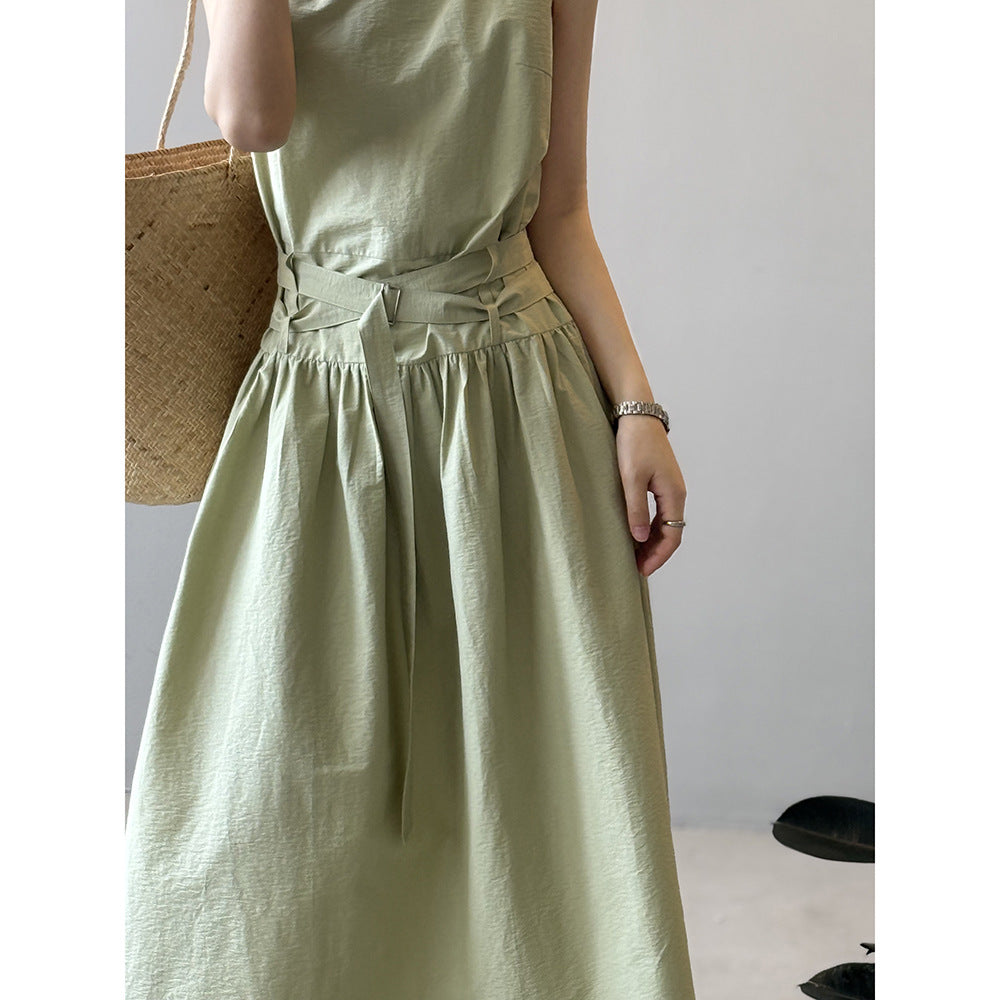【Y82359】 實拍夏季氣質女神|收腰A字顯瘦洋裝250501