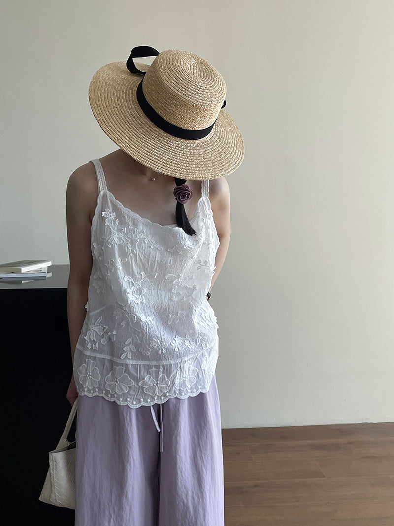 【cimYL201】實拍日系棉質重工刺繡提花背心250410