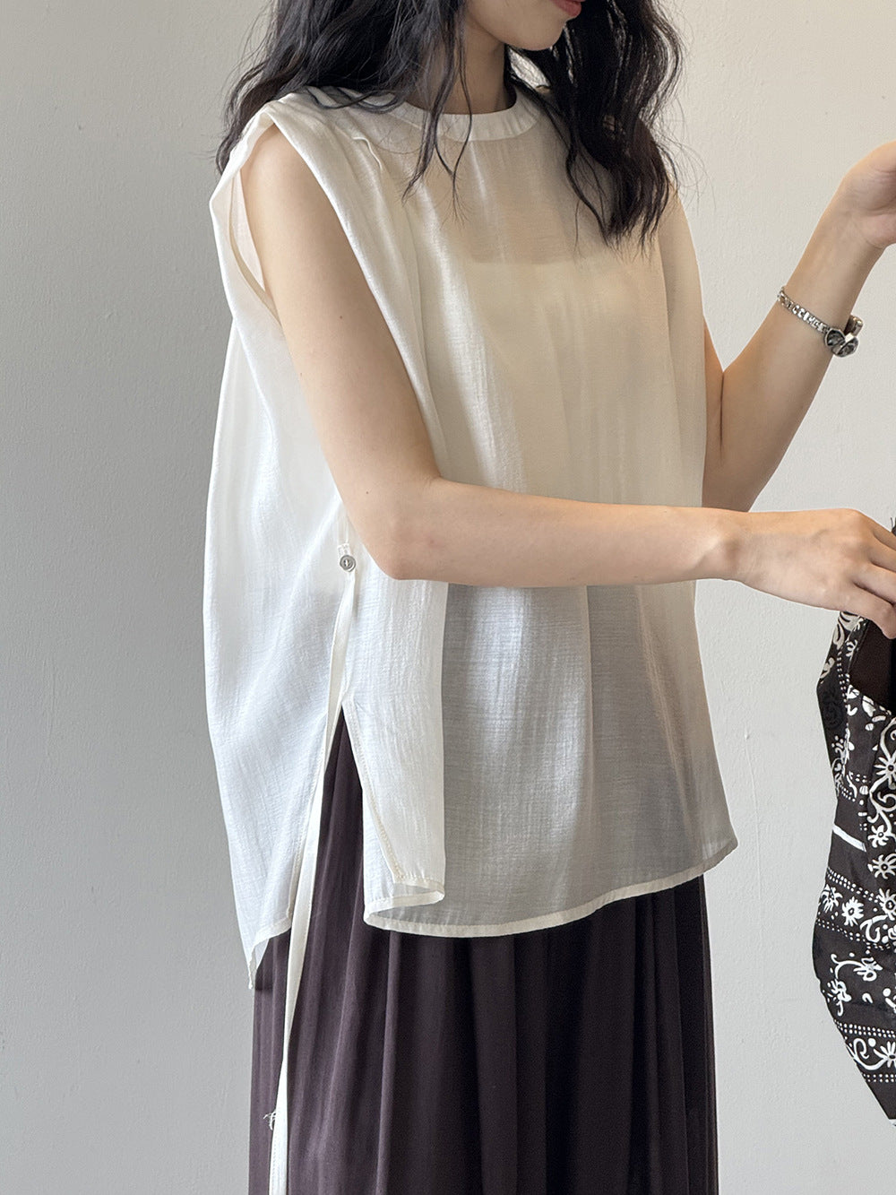 【Y82551】實拍夏天簡約氣質天絲襯衫250626