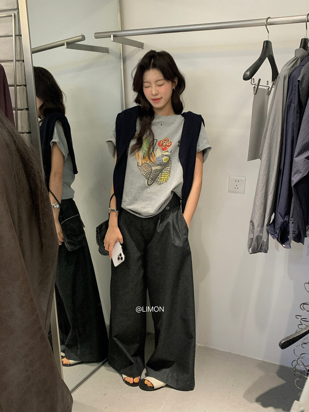 【L9061】實拍檸檬家印花設計感寬鬆棉質短袖T恤250901