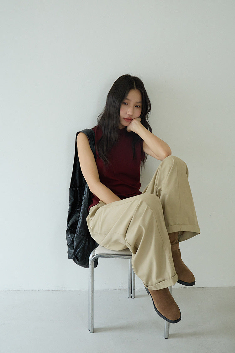【L3121】實拍美式工裝闊腿休閒褲+朋克風腰帶250825