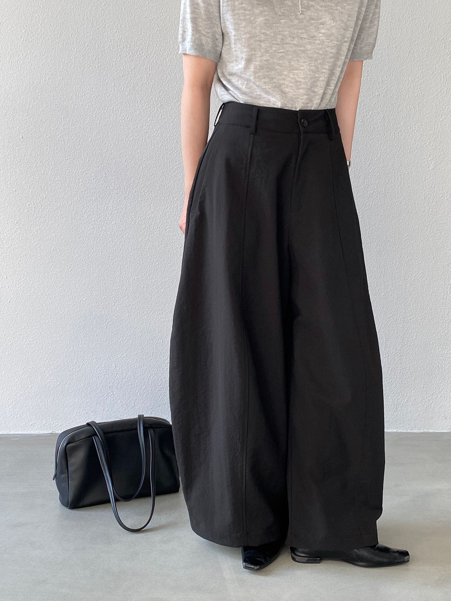 【cimz1778】實拍老錢風慵懶鬆弛高腰寬褲/彎刀褲260311