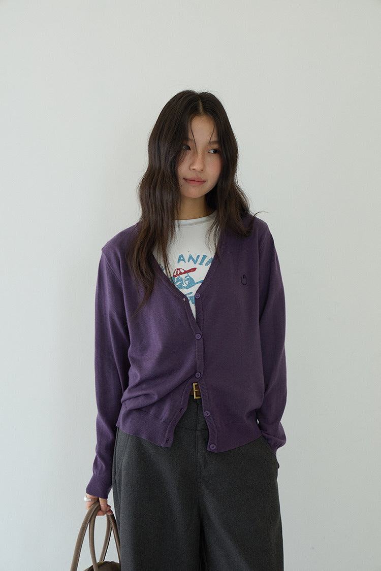 【LD3188】實拍初秋刺繡笑臉氣質針織外套(含羊毛6%)
250922