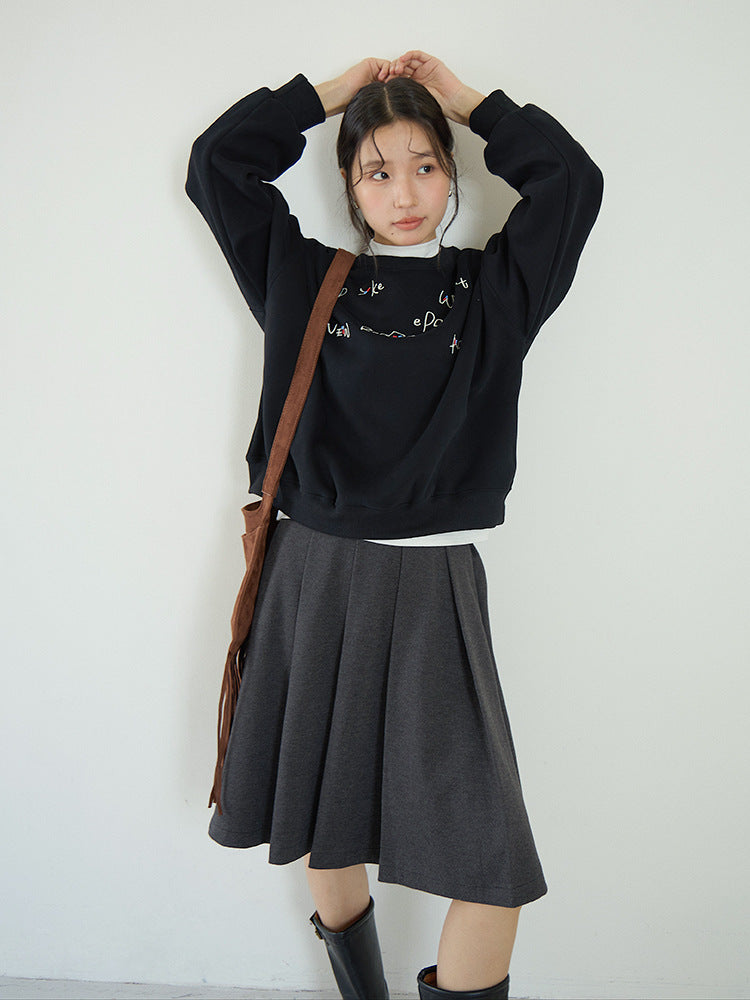 【LD3270】 實拍精品刺繡珠寬鬆厚款長袖衛衣(加絨)251020
