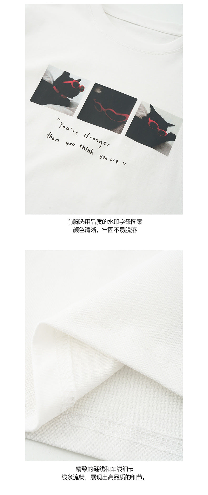 【H5151】實拍夏天貓咪簡約圓領T恤250331