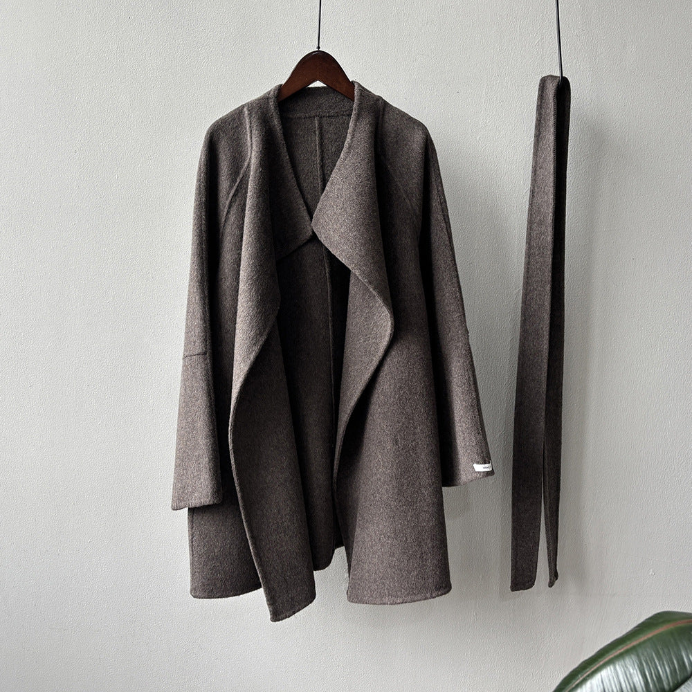 【Y8511】實拍高級感立領羊毛呢大衣外套(棉羊毛52%)251106