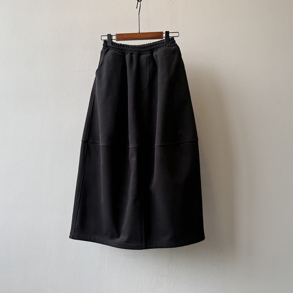 【Y82671】 實拍秋冬氣質花苞毛呢A字裙251023