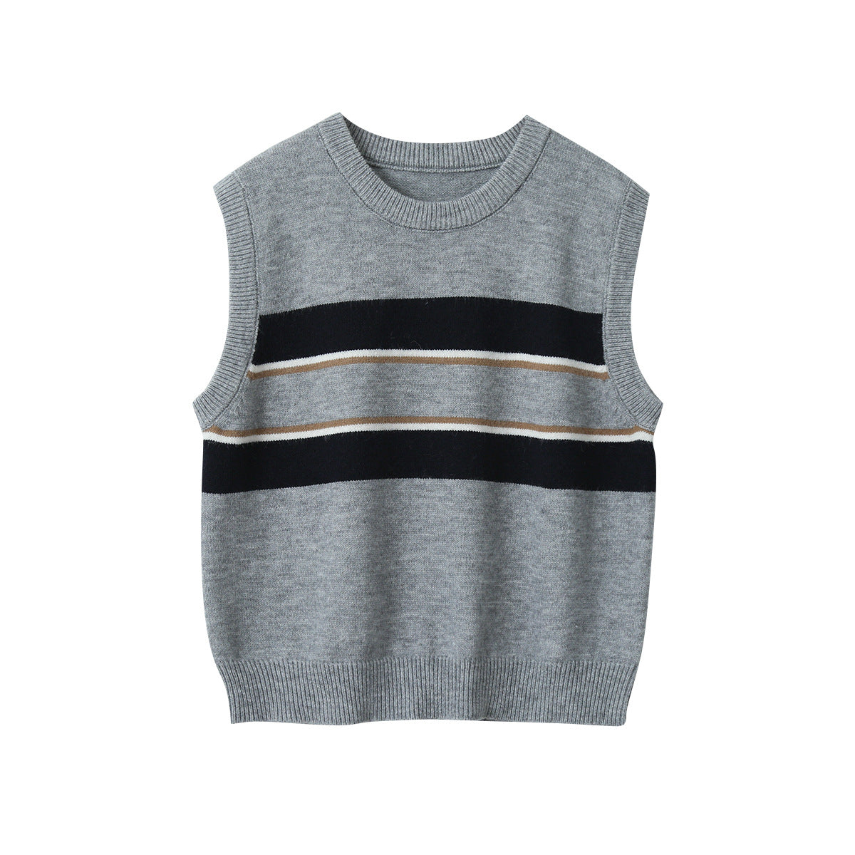 【LD11014】實拍學院感條紋圓領針織毛衣251110