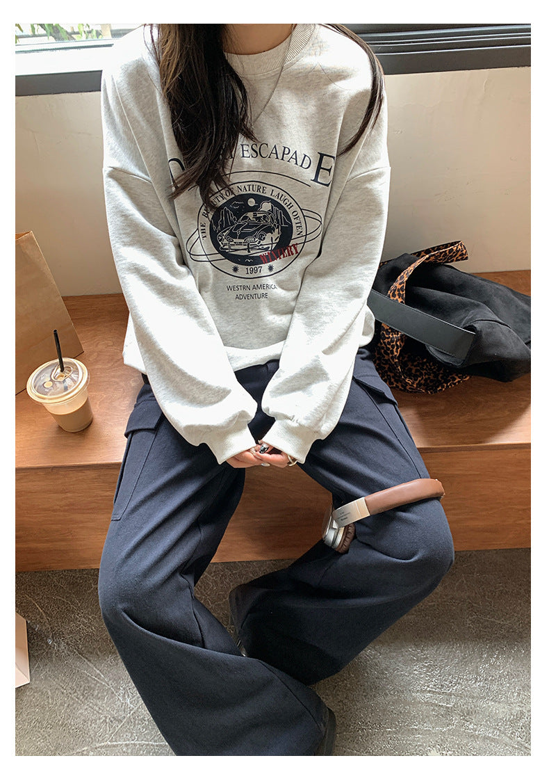 【H5392】實拍美式復古深藍直筒工裝褲250902