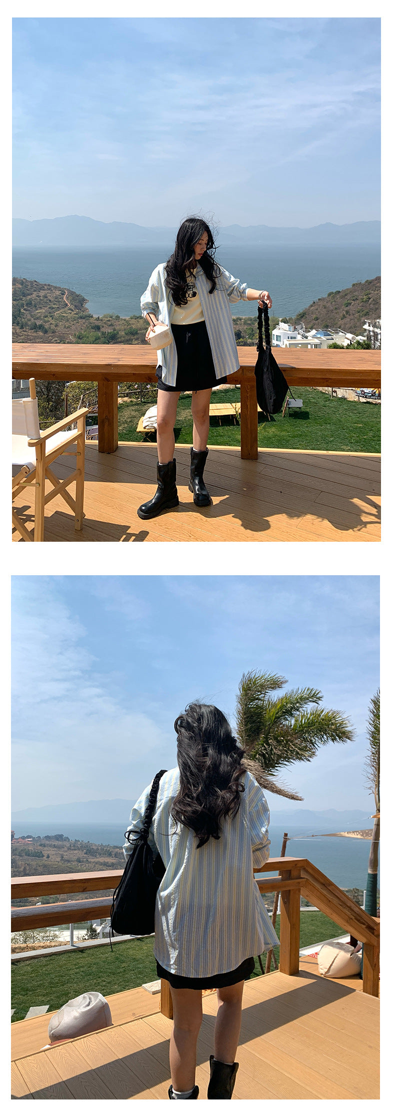 【H5138】實拍夏季清新條紋棉質防曬襯衫250324