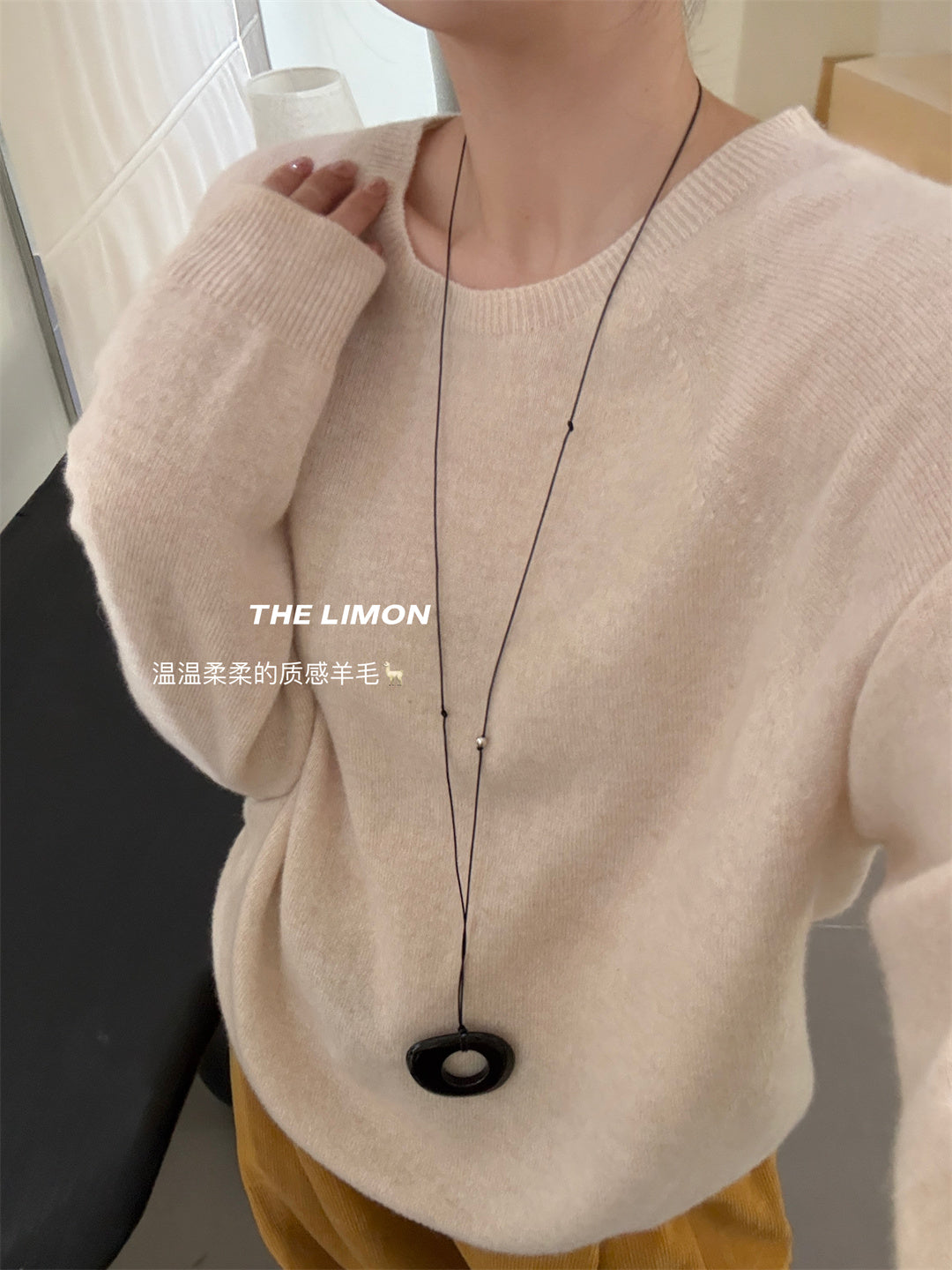 【L8328】實拍檸檬秋冬無縫一體顯瘦圓領保暖毛衣250930