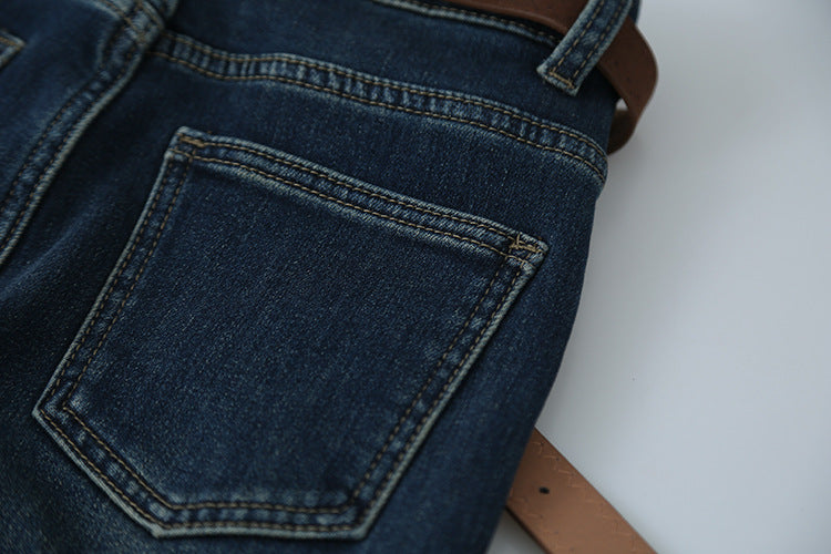 【LD3286】實拍S~XL冬季植絨加絨高腰彈力牛仔褲+鑰匙扣251103