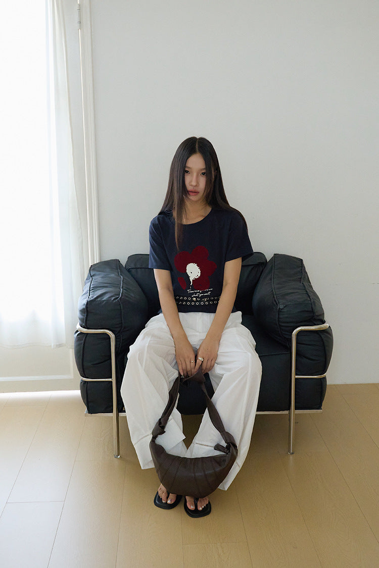 【L3020】實拍棉麻高腰九分寬鬆顯瘦寬褲250721