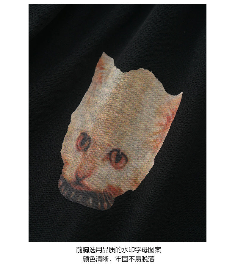 【H5346】實拍韓版可愛貓貓棉質舒適上衣250701
