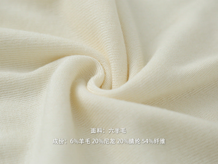 【L2787】實拍小花邊蕾絲斜肩領長袖針織衫(6%羊毛)250825