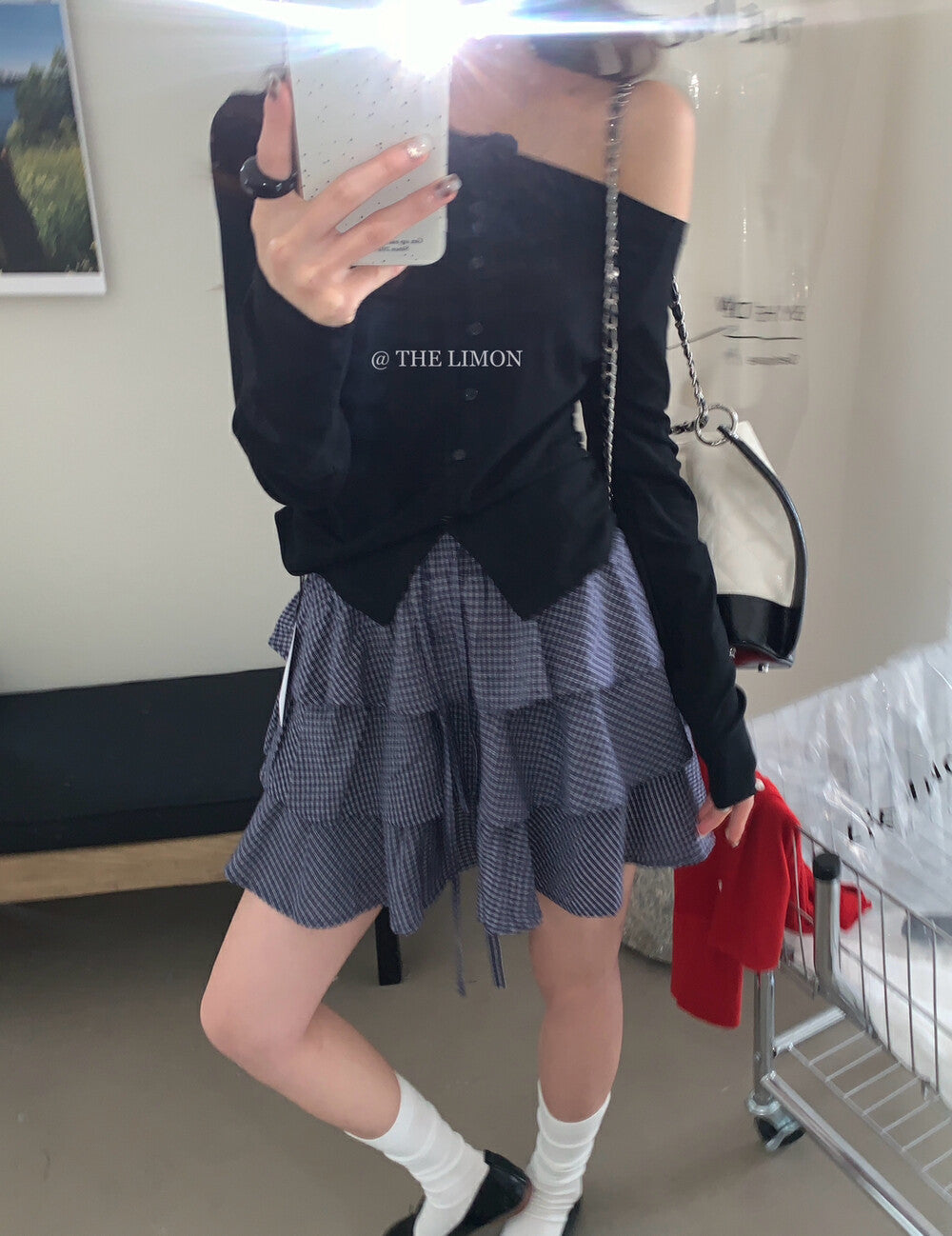 【L8312】實拍夏季學院小格子蛋糕裙高腰短裙250505