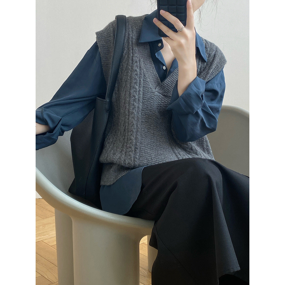 【YP6609】實拍韓國早春復古麻花針織背心YY25早春