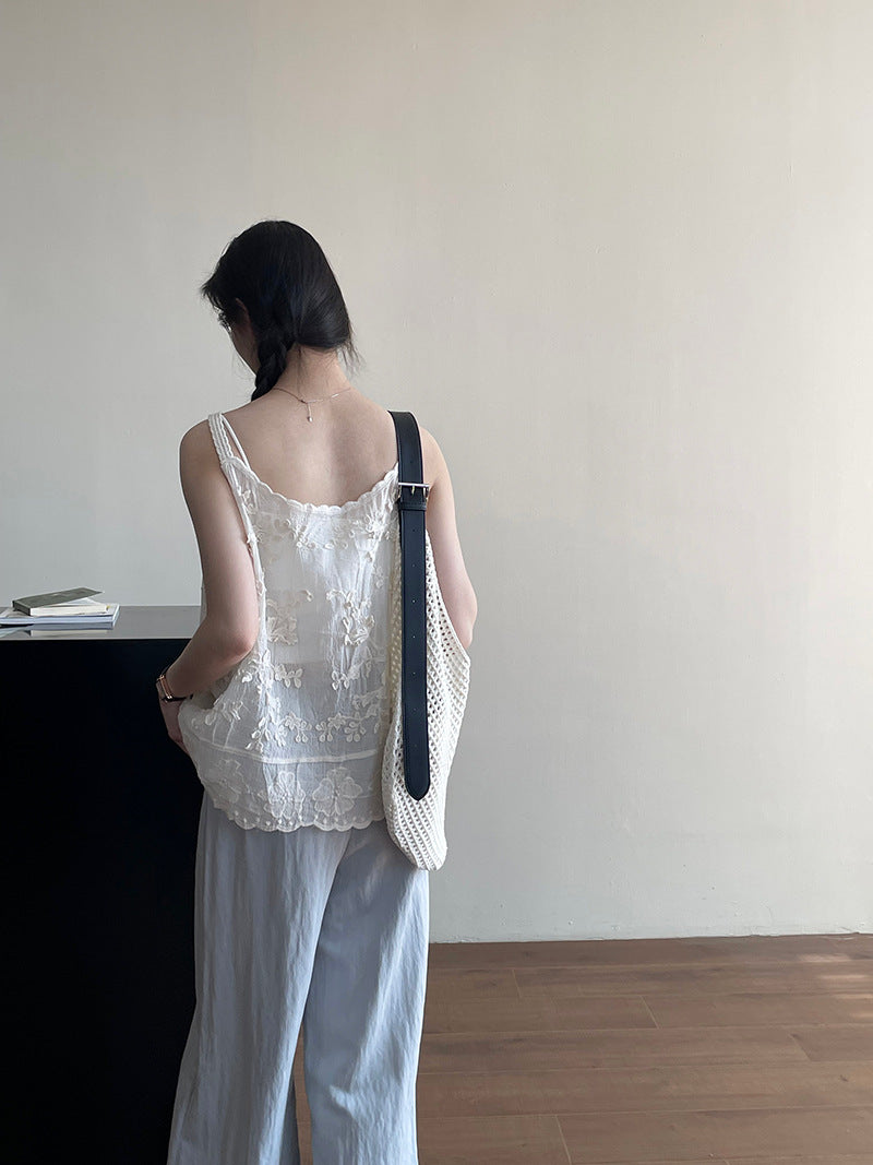 【cimYL201】實拍日系棉質重工刺繡提花背心250410