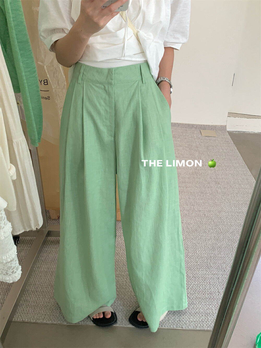 【L8768】實拍檸檬家夏季苧麻寬褲250519