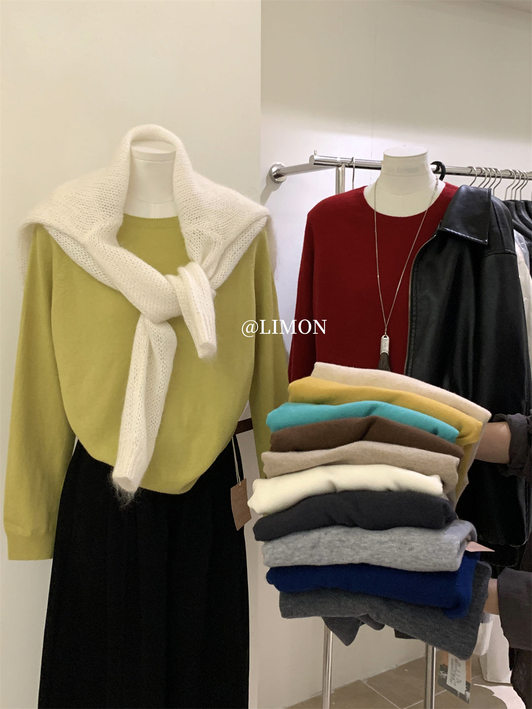 【L8328】實拍檸檬秋冬無縫一體顯瘦圓領保暖毛衣250930