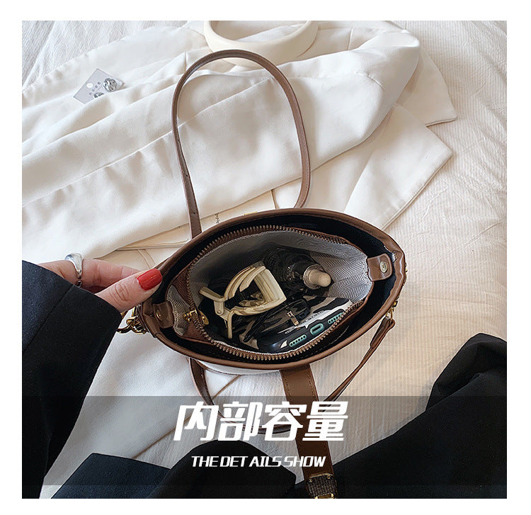 【BSHH2339】實拍韓國質感單肩手拎帆布水桶包240601