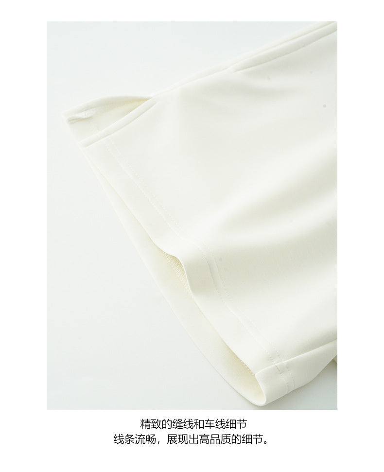 【H5306】 實拍韓系休閒一字領寬鬆衞衣+休閒短褲 套裝250610
