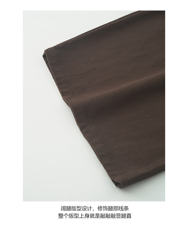 【H5443】實拍復古美拉德高腰彎刀休閒褲250923