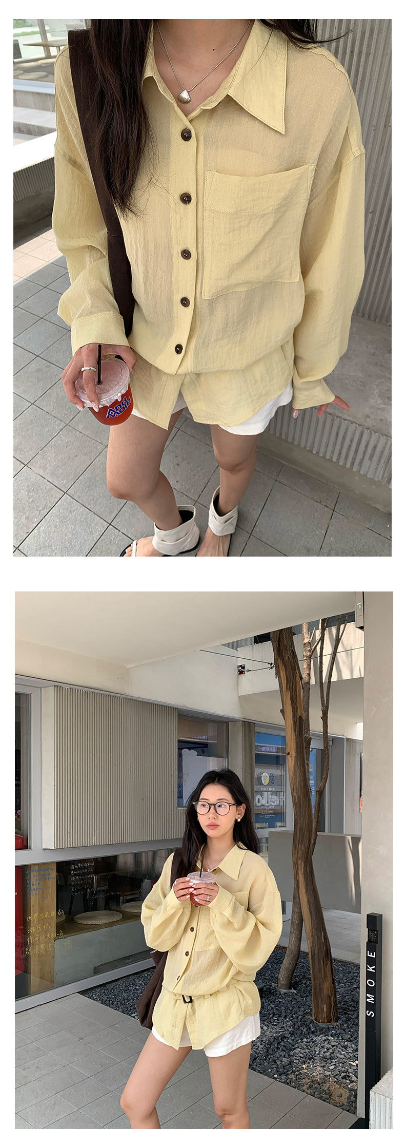 【H5295】實拍韓系夏氣質寬鬆防曬襯衫250603