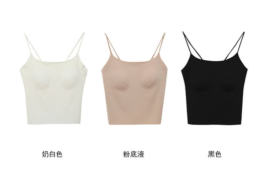 【LD11366】夏日必備隱形內衣✨粉底液裸感顯瘦自帶胸墊美背細肩帶背心260630