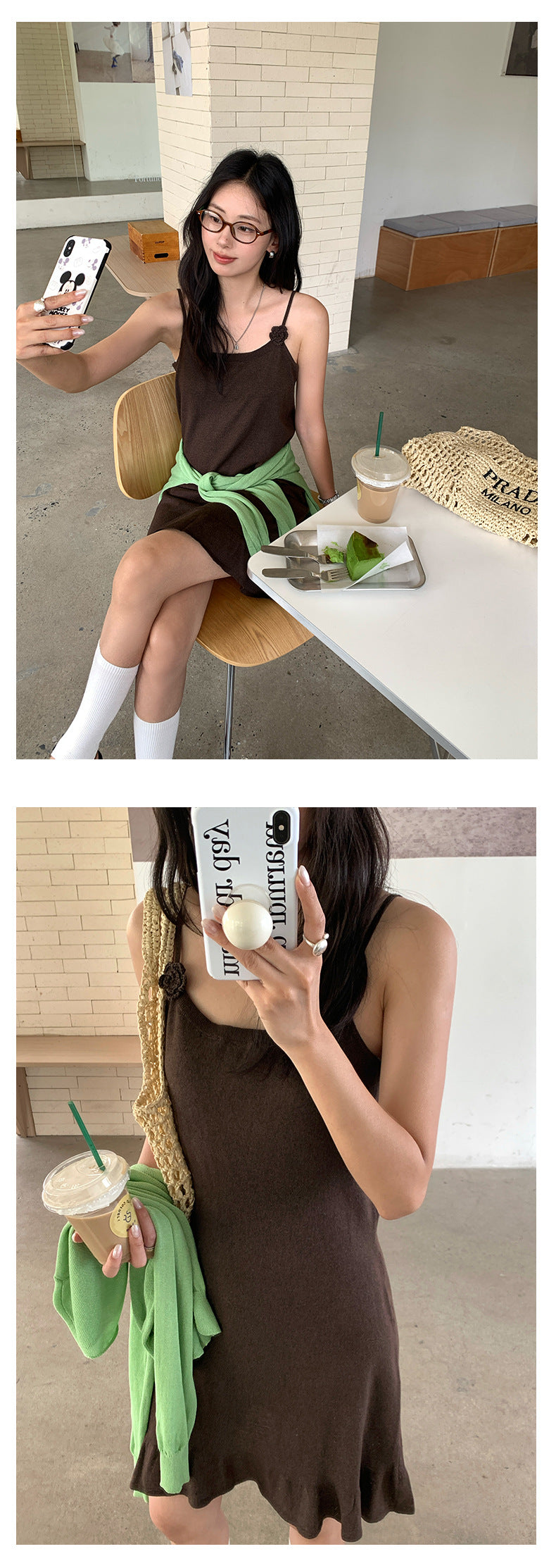 【H5265】實拍夏季甜美手工鉤花吊帶洋裝 雜飾裙襬顯瘦款250520