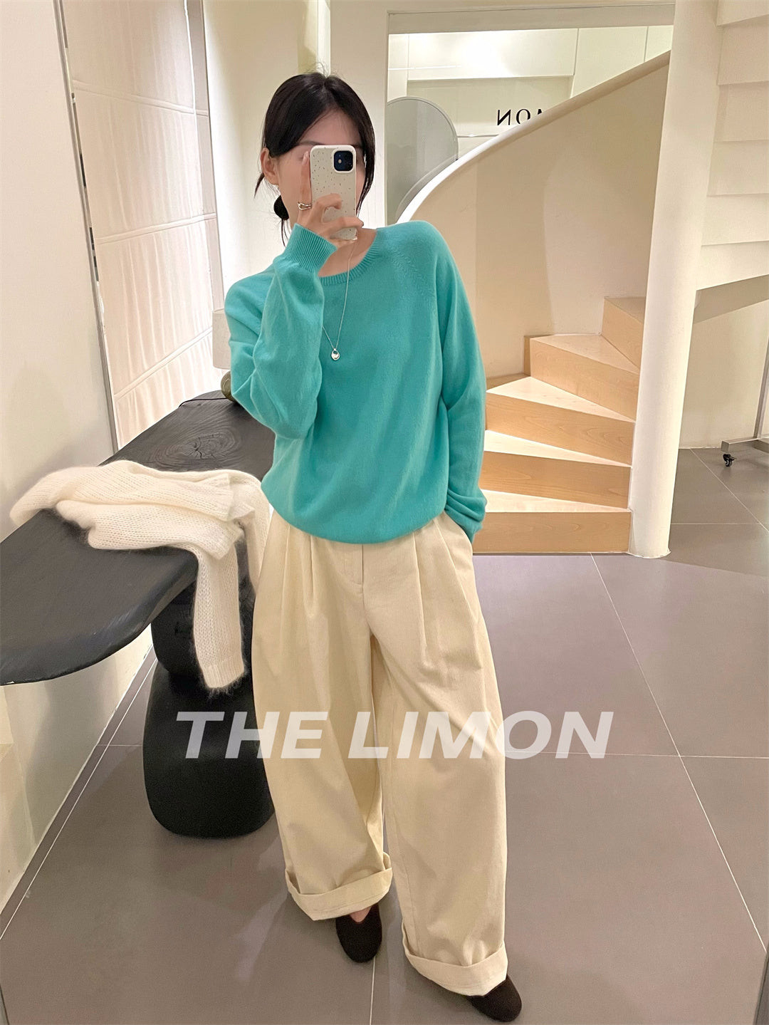 【L8328】實拍檸檬秋冬無縫一體顯瘦圓領保暖毛衣250930