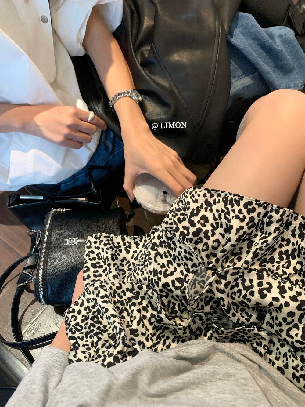 【L9011】實拍檸檬家復古初秋豹紋辣妹短款蛋糕裙250901